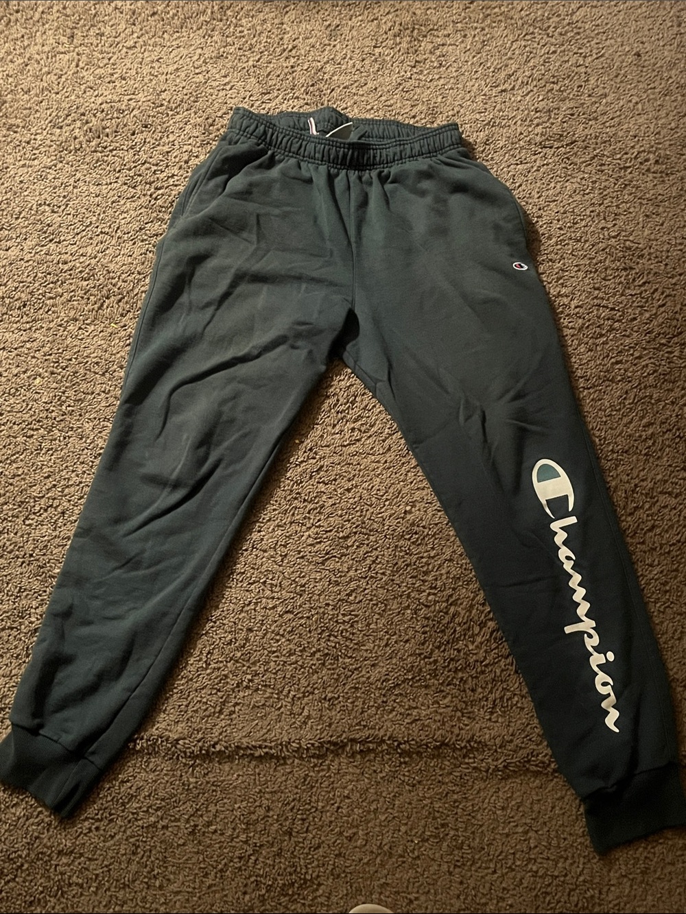 Champion Green Jogger Sweatpants with White Logo